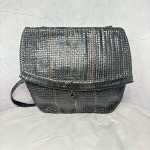 Helen Kaminski Vintage Elegant Black and Brown Edo Woven Shoulder Bag in EUC.